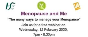 Poster for Menopause and Me with the details below